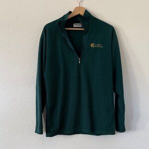 Vintage Obermeyer Copper Mountain Quarter Zip Fleece Pullover in Green Sz L